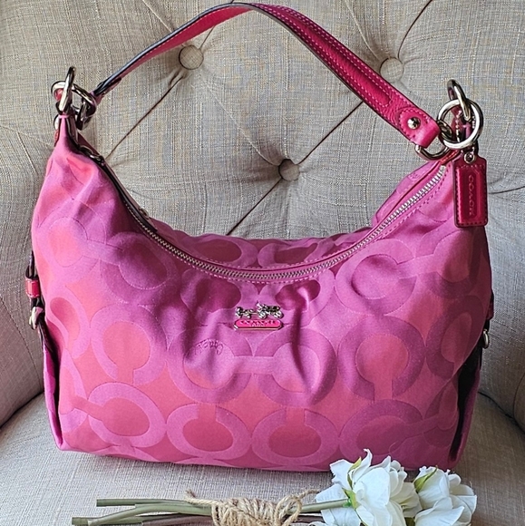 Coach Madison Signature Optic Hobo Shoulder Bag Purse # 14337  